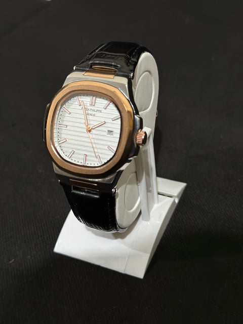 Patek Phillip p.01 |Black strap with rose gold dial