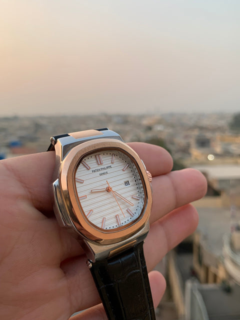 Patek Phillip p.01 |Black strap with rose gold dial