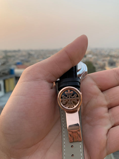 Patek Phillip p.01 |Black strap with rose gold dial