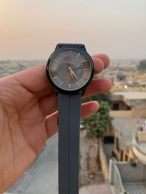 Magnetic strap Rick | grey strap -black dial