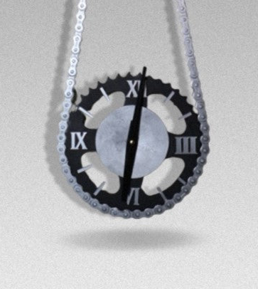 Vintage Motorbike Sprocket Wall Clock | Silver Black